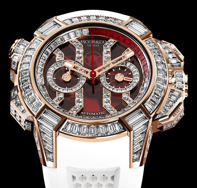 Jacob & Co EPIC X CHRONO BAGUETTE RED MINERAL CRYSTAL EC422.40.BW.RD.A Replica watch
